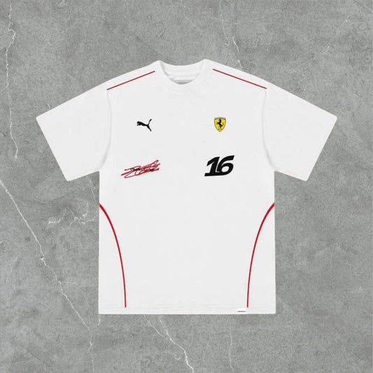 Polera Ferrari Blanca C. Lecrerc 2026