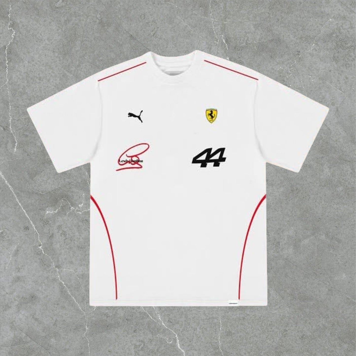 Polera Ferrari Blanca L. Hamilton 2026