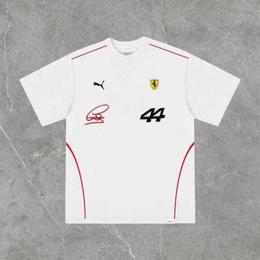 Polera Ferrari Blanca L. Hamilton 2026